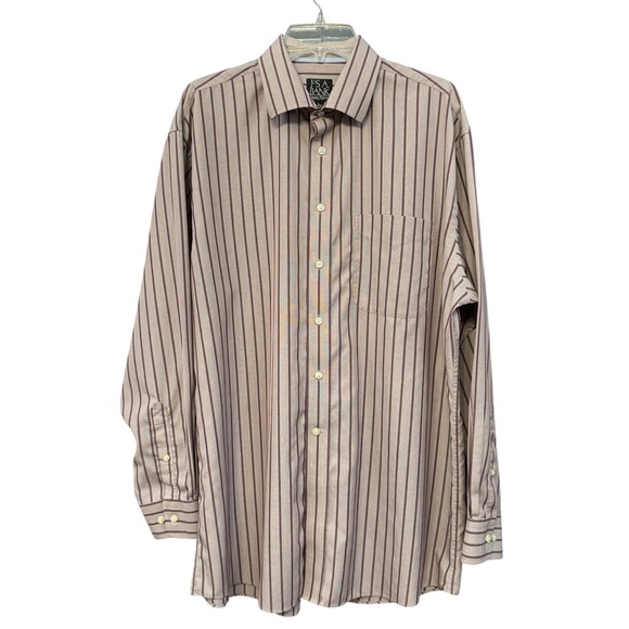 Jos A Bank Wrinkle Free Stripe Shirt Men’s Large - Picture 1 of 4